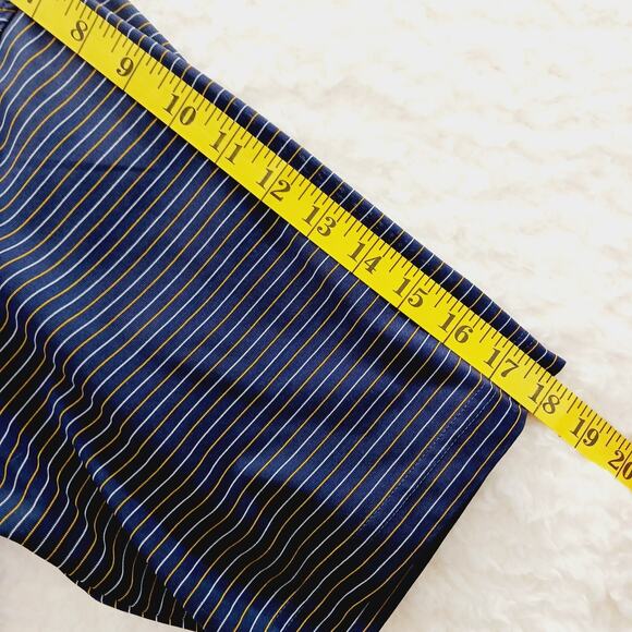 Shirt Polo Men Bolle Navy Stripe Gold Pickleball Golf Tennis Club Tee Size XL - Picture 6 of 14